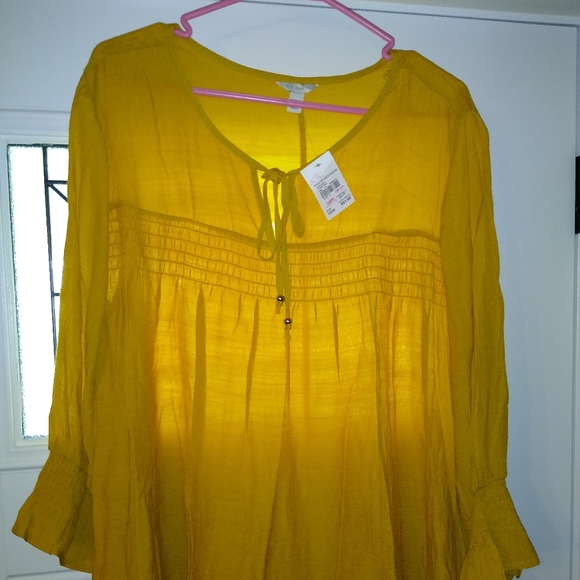 Smocked peasant blouse, nugget gold - Picture 1 of 1